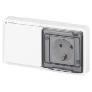 Блок розетка с выключателем Эксперт 11-7521-01 IP55 16А (10AX)-250В СУ бел. Эра Б0063261