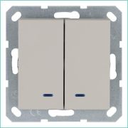 Выключатель 2-кл. 10А IP20 с подсветкой механизм тауп Jasmart G3023NT