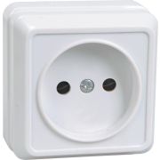 Розетка 1-м ОП Октава 10А IP20 без заземл. бел. IEK ERO10-K01-10-DC