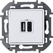 Устройство зарядное Inspiria с 2-мя USB разьемами A и C 240В/5В 3000мА бел. IEK 673760